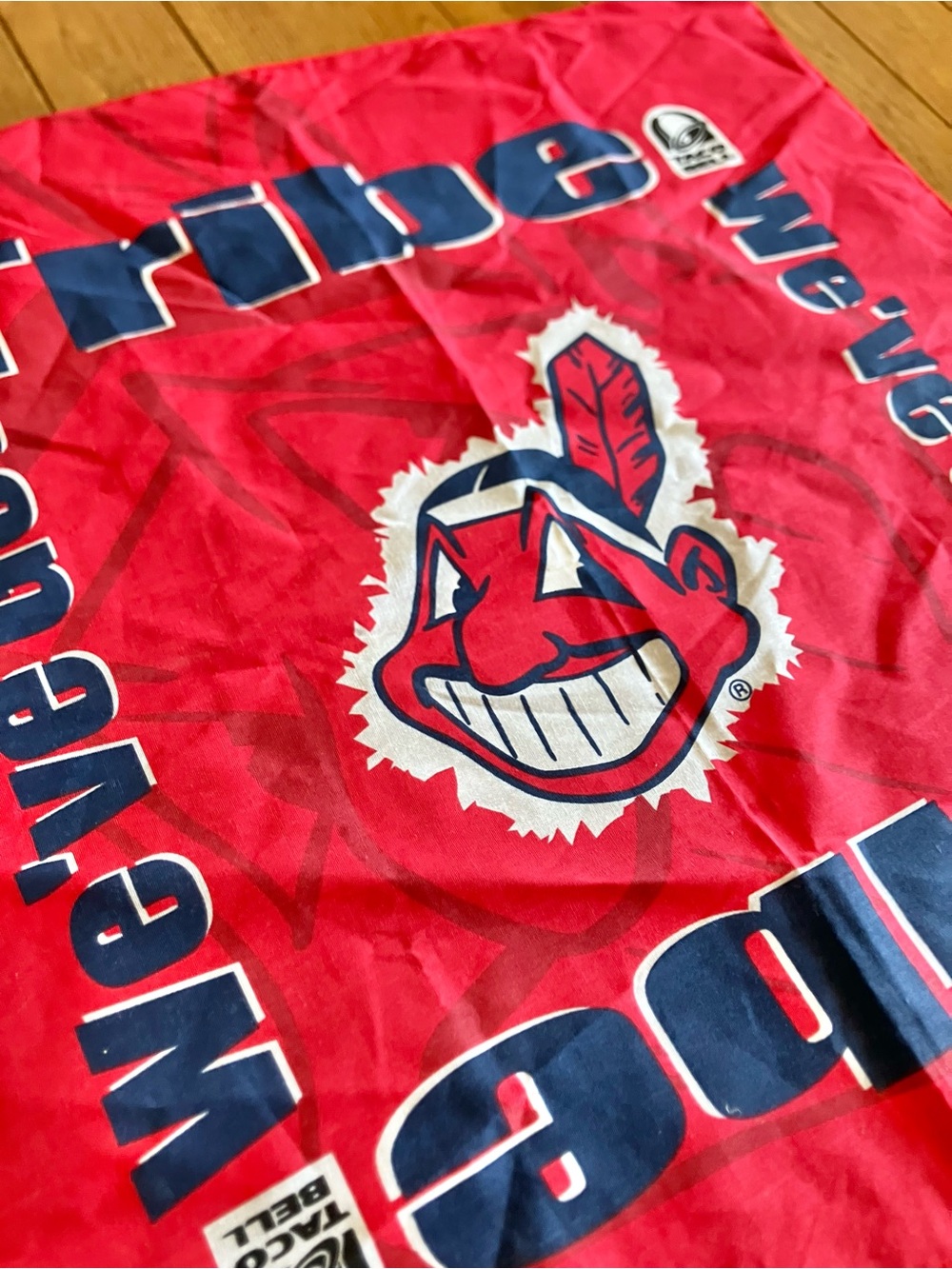 Vintage Cleveland Indians 1998 Bandana Flag 21x21” Chief Wahoo Logo